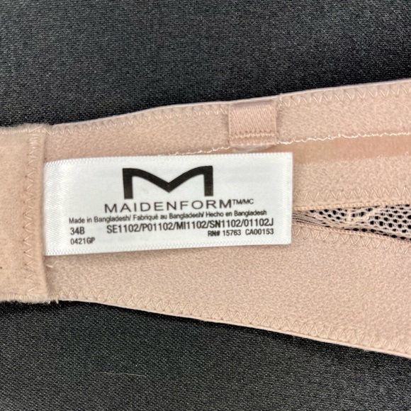 NWT MAIDENFORM 34B WEAR MULTI 5 WAYS UNDERWIRE NUDE SUPPORT PUSH UP CLEAVAGE BRA - Picture 15 of 16